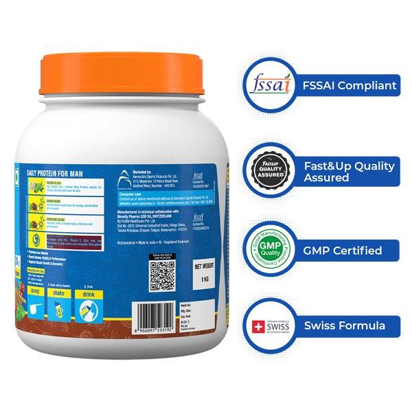 Fast&Up Plant Protein Powder for Men - Chocolate Flavour 1000 gm - Sexual Care