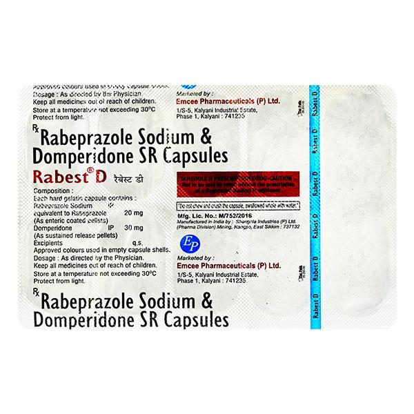 RABEST D Capsule 10's - Ulcer/Reflux/Flatulence-Aaa