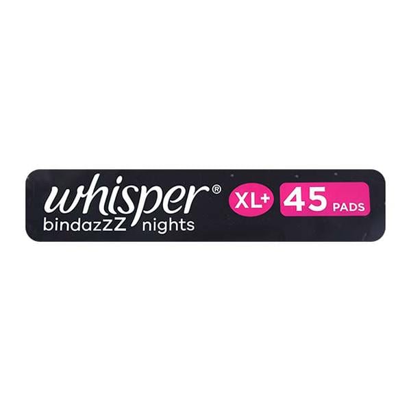 Whisper Bindazz Nights Sanitary Pads (XL+) 15's (Buy 2 Get 1 Free) - Sanitary Napkins