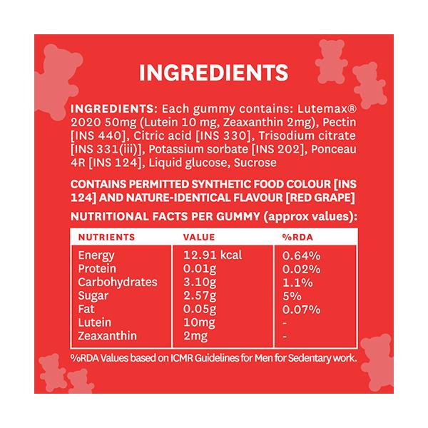 Setu Lutein 10 mg Gummies - Red Grape Flavour 30's - Multi-Vitamins