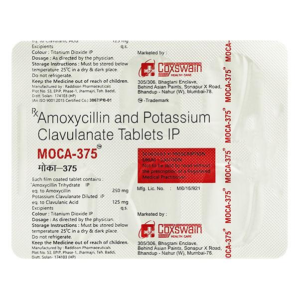 MOCA 375 Tablet 6's - Bacterial Infections-Pen