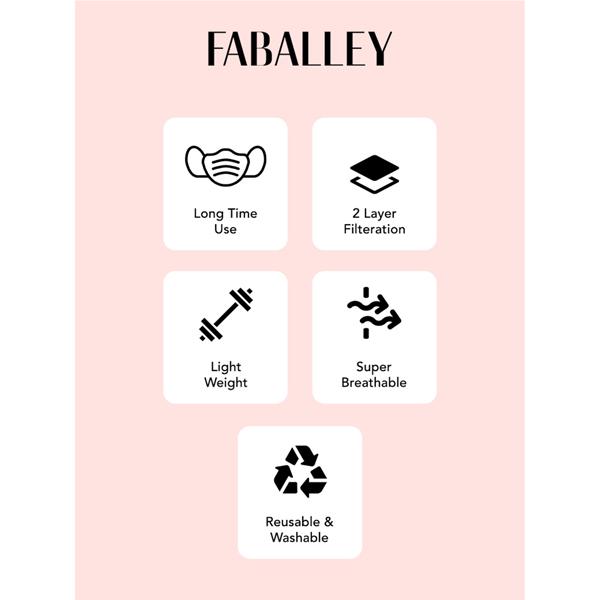 Faballey Plaid 2 Ply Pleated Reusable Mask Set (2 Pcs) - Face Mask