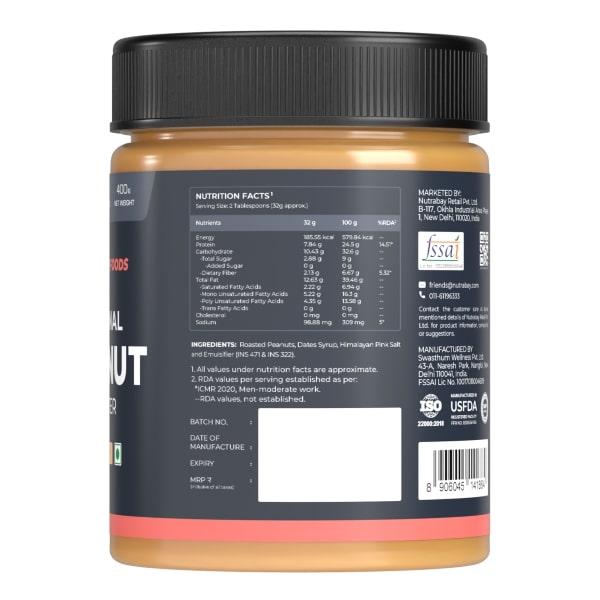 Nutrabay Foods Original Peanut Butter - Creamy 400 gm - Workout Essentials