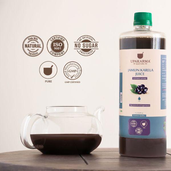 Upakarma Ayurveda Jamun Karela Juice 1 litre - Diabetes Care (Ayush)