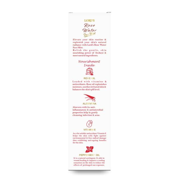 Lord's Rose Water Face Mist - Aloevera & Vitamin E 200 ml - Personal Care(Homeopathy)