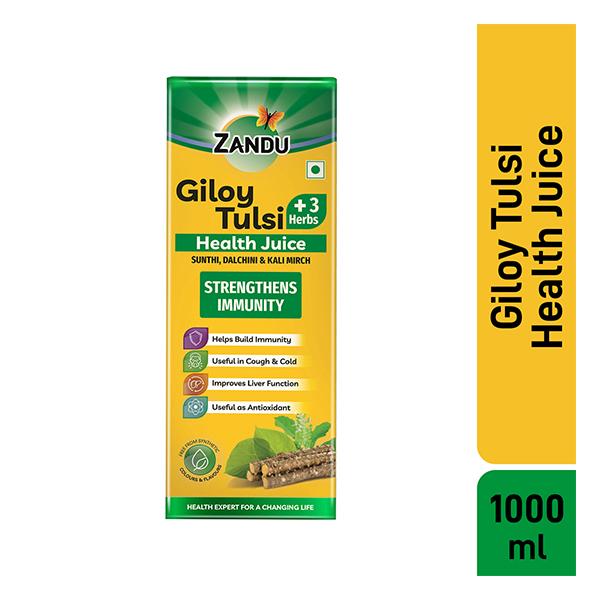 Zandu Giloy Tulsi + 3 Herbs Health Juice 1 litre - Ayurvedic Juices