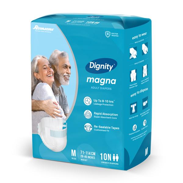 Dignity Magna Adult Diapers (M) 10's - Adult Diapers & Pads