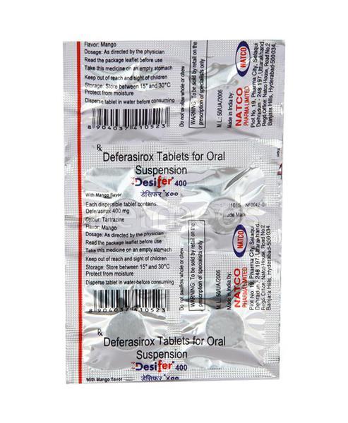 Desifer 400mg Tablet 6'S - Poisoning/Overdose-Ant