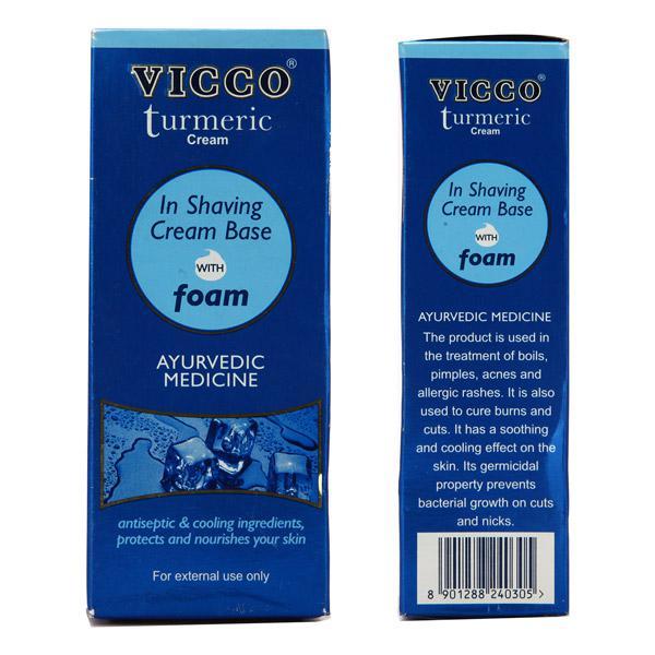 Vicco Turmeric Cream In Shaving Cream Base with Foam 30 gm - Shaving Creams
