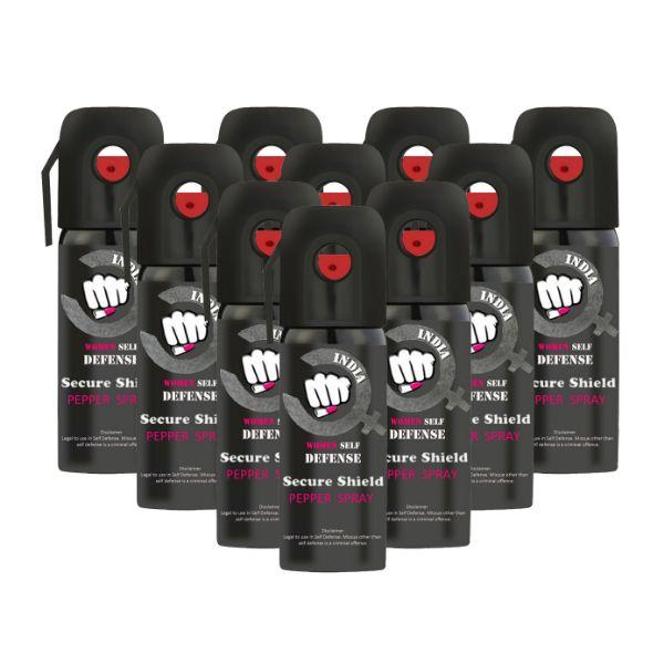 Secure Shield Self Defense Pepper Spray (Pack of 10 x 55 ml) - Others