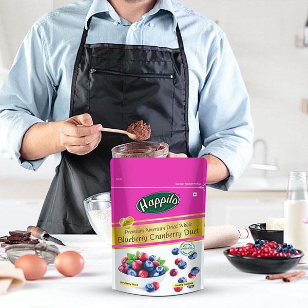 Happilo Premium American Dried Whole Blueberry Cranberry Duet Seeds 200 gm - Nutritional Bars