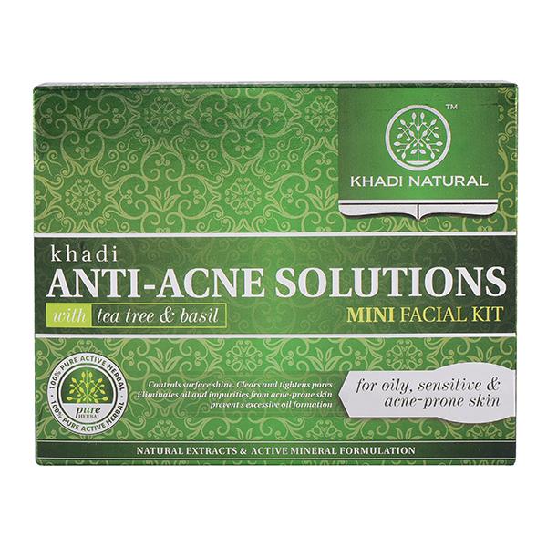 Khadi Natural Anti-Acne Solutions Mini Facial Kit - Tea Tree & Basil
