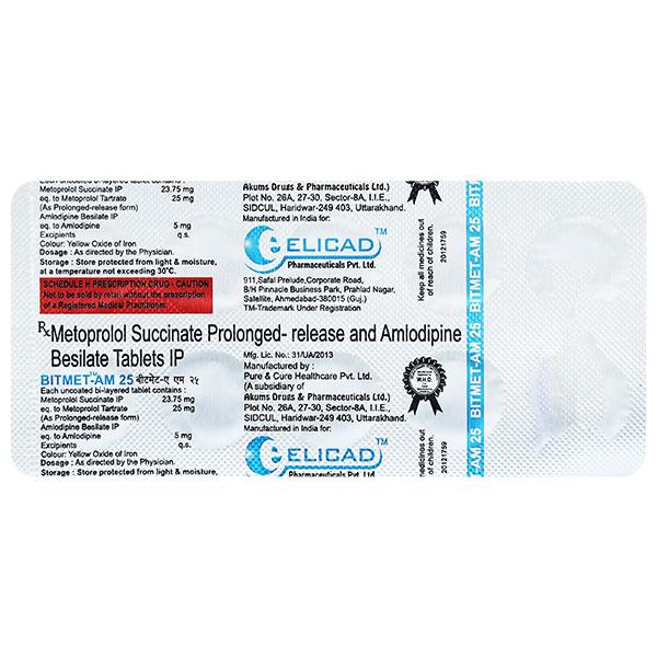 BITMET AM 25 Tablet 10's - Hypertension-Bet