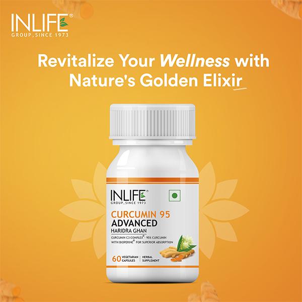 INLIFE Curcumin 95 Advanced 500 mg Vegetarian Capsule 60's - Herbal Dietary Supplement