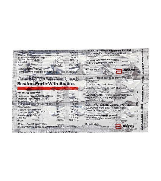 Basiton Forte With Biotin Tablet 15'S - Supplements-Vbc