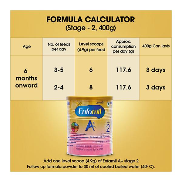 Enfamil Follow Up Formula A+ Stage 2 (6-12 Months) Powder 400 gm-Tin - Baby And Infant Supplements