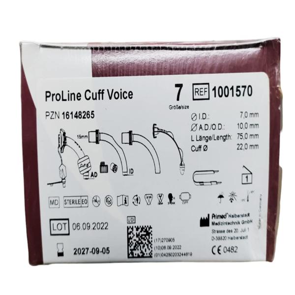 Primed Proline Cuff Voice Tracheostomy Tube (1001570) size 7 1's - Catheters & Tubes