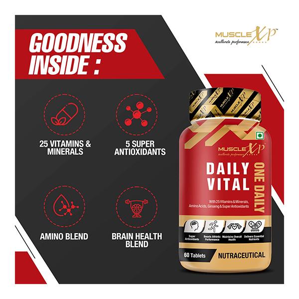 MuscleXP Daily Vital (One Daily) Multi Vitamin Tablets 60's - Multi-Vitamins
