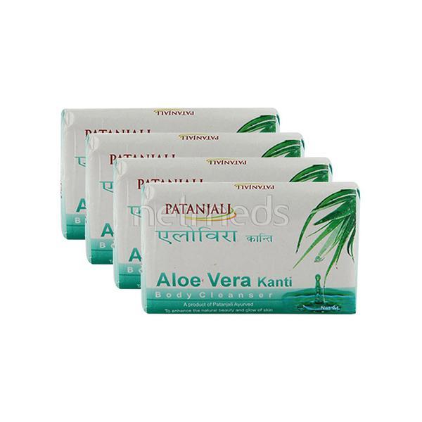 Patanjali Body Cleanser - Aloevera Kanti (Pack of 4 x 75 gm) - Soaps