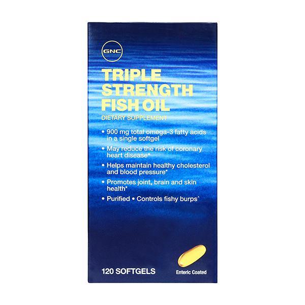 GNC Triple Strength Fish Oil Soft Gels 120's (N) - Omega Fish Oil Fatty Acids
