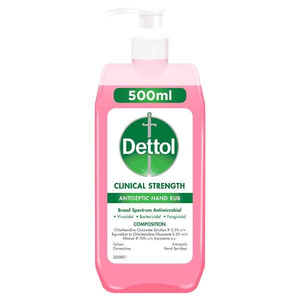 Dettol Clinical Strength Antiseptic Hand Rub Liquid 500 ml - Hand Sanitizer