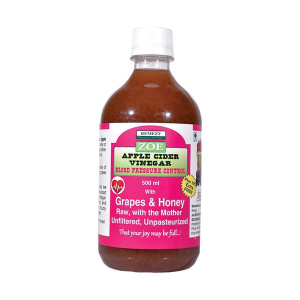 Zoe Apple Cider Vinegar Blended with Grape Juice, Honey 500 ml - Apple Cider Vinegars