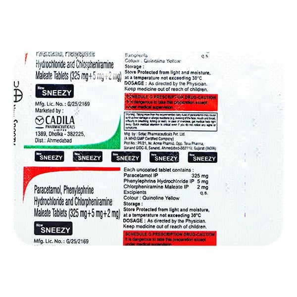NEW Sneezy Tablet 10'S - Cough And Cold-Cou