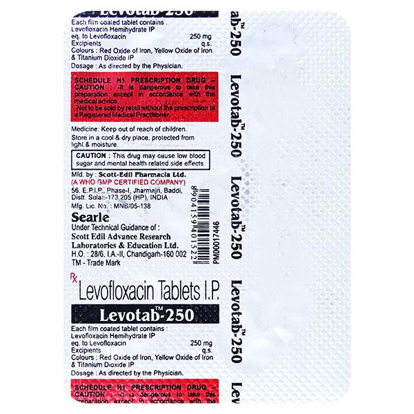 LEVOTAB 250 Tablet 5's - Bacterial Infections-Qui