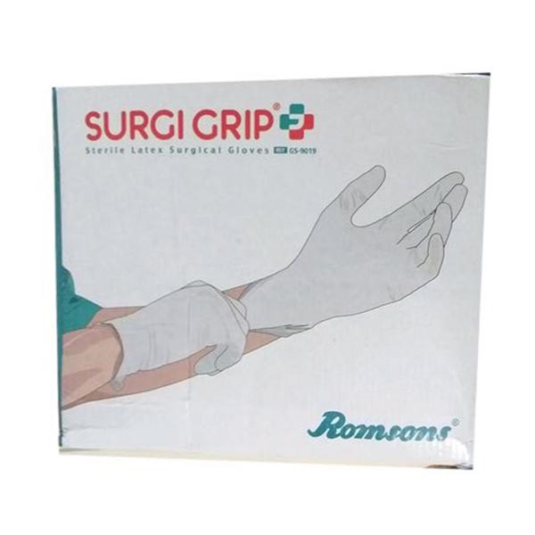 Netmeds | Romsons Surgi Grip+ Disposable Surgical Powder Gloves (Size 7.0) (1 Pair) 1's