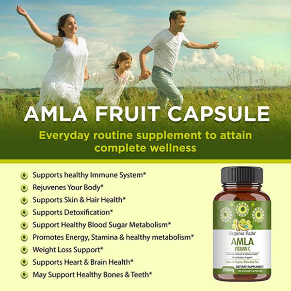 Organic Veda Amla Vitamin C 2000 mg Veg Capsule 120's - Pure Herbs