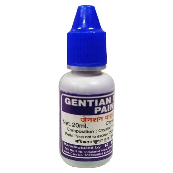 Gentian Crystal Violet Paint IP 0.5% Solution (RK Pharma) 20 ml - Wound Wash