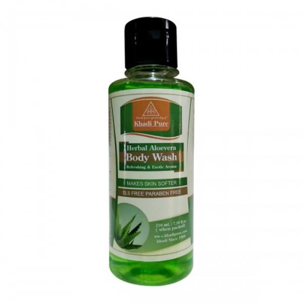 Khadi Pure Herbal SLS Paraben Free Body Wash - Aloevera 210 ml