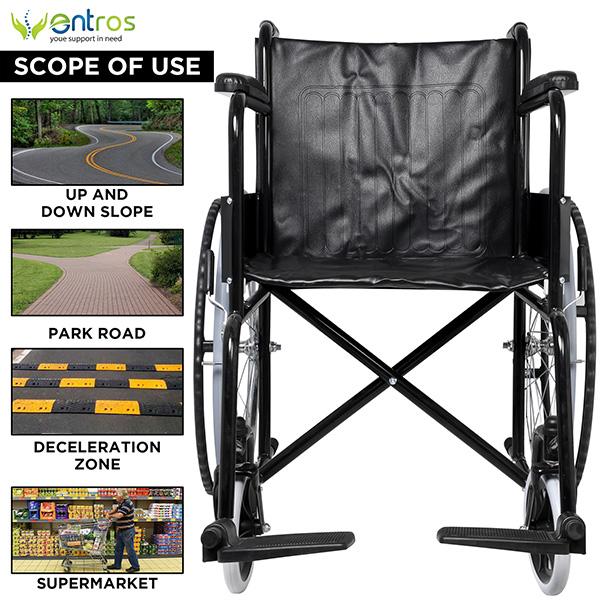 Entros Wheelchair - Black (EHS-875) - Wheelchairs & Walking Sticks