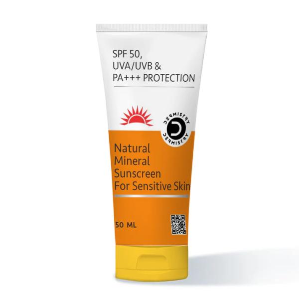 Netmeds | Dermistry Natural Mineral Sunscreen SPF 50 UVA UVB PA+++ Protection - Sensitive Skin 50 ml
