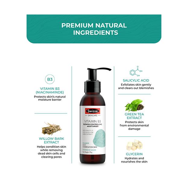 Swisse SC Vitamin B3 Blemish Controlling Moisturiser 115 gm - Face Creams
