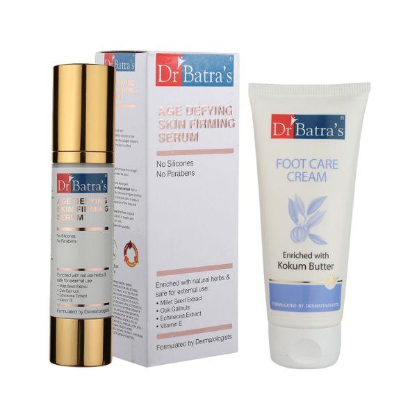 Netmeds | Dr Batra's Age Defying Skin Firming Serum 50 gm + Foot Care Cream 100 gm