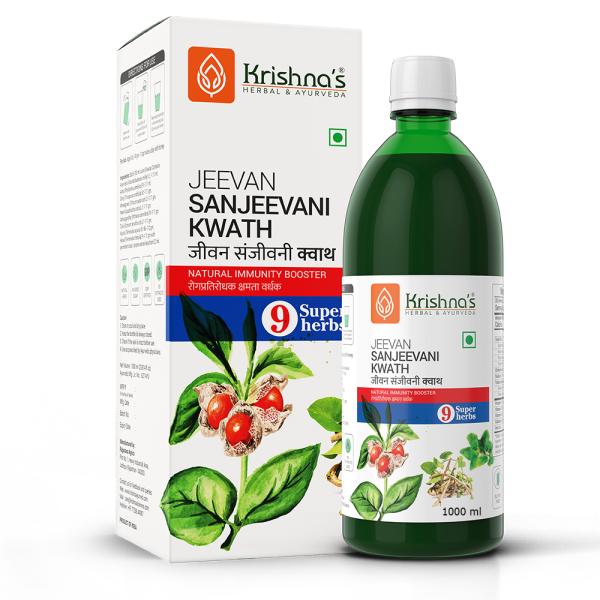 Krishna's Herbal & Ayurveda Jeevan Sanjeevani Kwath 1000 ml - Ayurvedic Juices