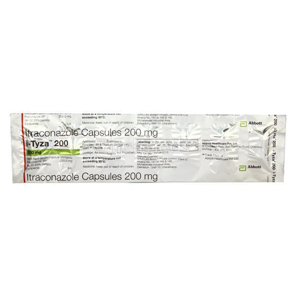 I Tyza 200mg Capsule 7'S - Fungal Infections-Anf