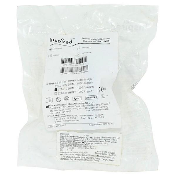 Netmeds | Inspired Sterile Heat and Moisture Exchange Filter (521-013) (Straight) 1's