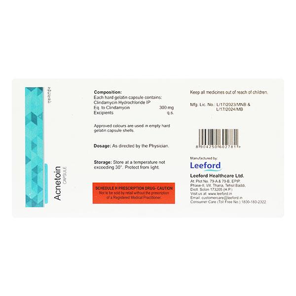 Acnetoin 20mg Capsule 10'S - Acne-Acn