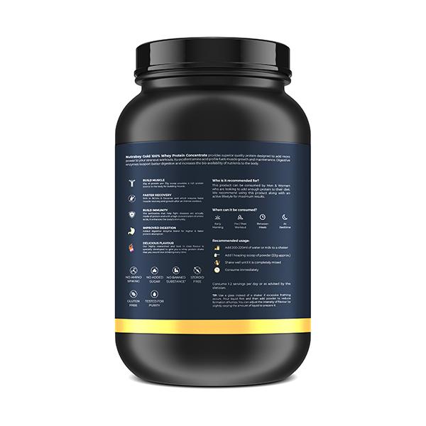 Nutrabay Gold Concentrate Whey Protein - Rich Chocolate Cream 1 kg - Whey Proteins