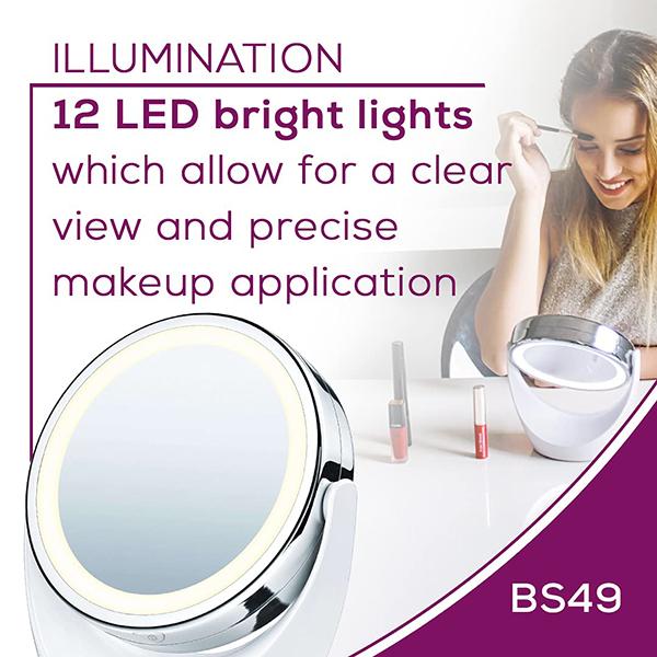 Beurer Lighted Vanity Mirror (BS49) - Hair Removal Accessories