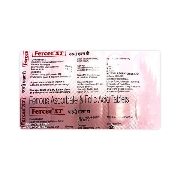 Fercee XT Tablet 10'S - Iron Supplement/Anaemia-Vma