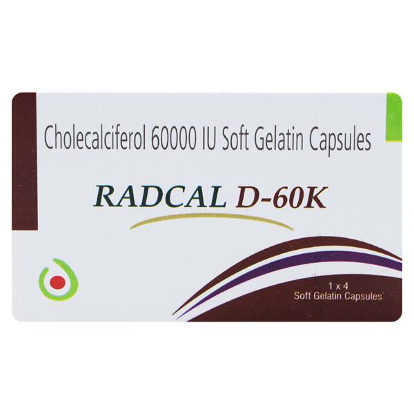 RADCAL D 60k Soft Gelatin Capsule 4's - Supplements-Vit