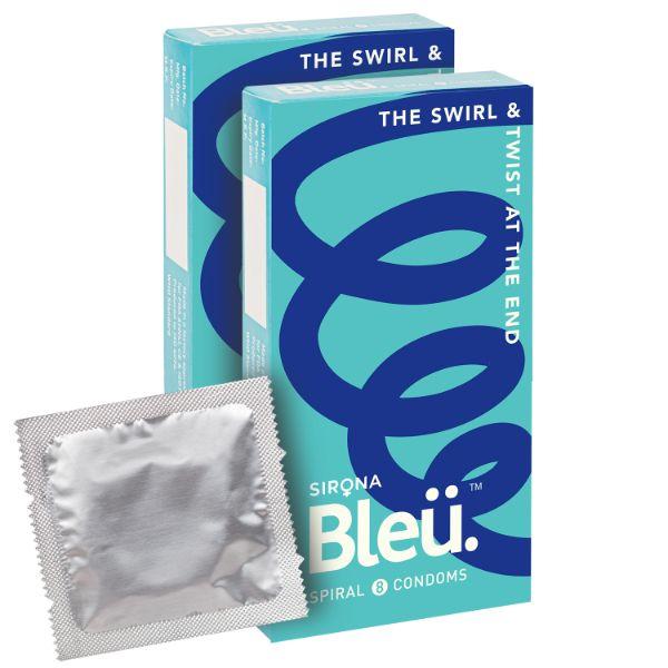 Netmeds | Bleu Spiral Condoms for Men (Pack of 2 x 8's)
