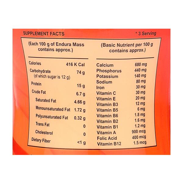 Endura Mass Weight Gain Powder - Kesar Pista Flavour 500 gm - Weight Gain