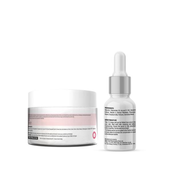 CGG Cosmetics 3 in 1 Retinol Moisturizer 50 ml + Free Retinol Serum 10 ml - Face Moisturizers