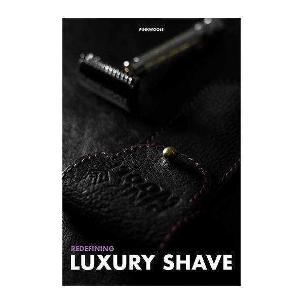 Pink Woolf Genuine Leather Razor Cover - Black - Pre & Post Shaves