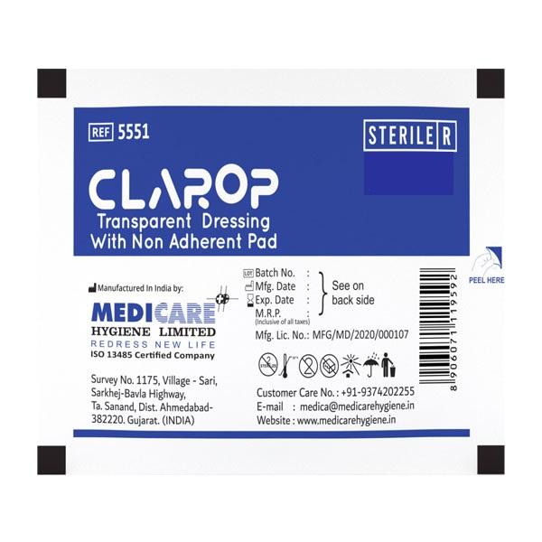 Netmeds | Medica Clarop Trasparent Dressing With Non Adherent Pad 10 cm x 25 cm 1's