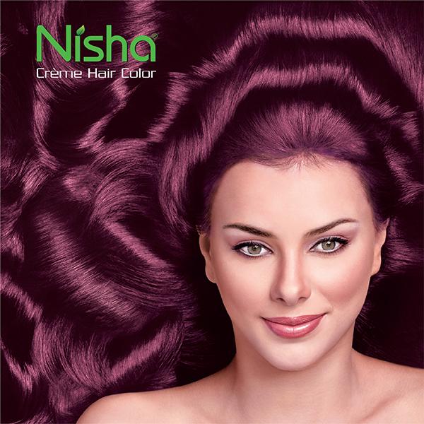 Nisha Creme Hair Color - Wine Burgundy 60 gm - Crème